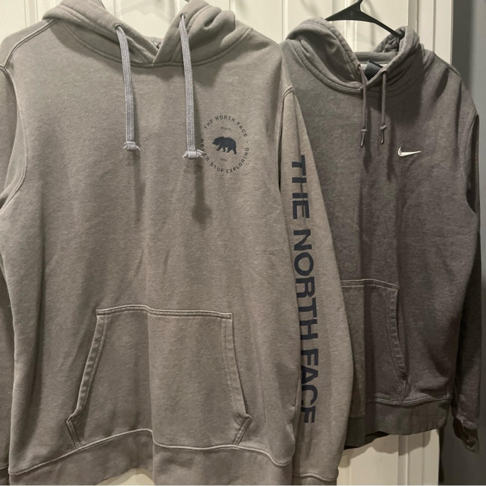 The North Face and Nike Gray Men's Pullover Hoodie size large